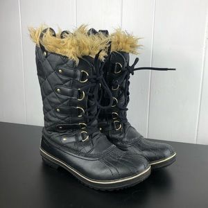 SOREL Black Tofino Canvas Waterproof Boot Sz 9.5